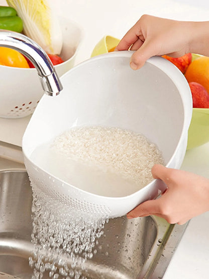 Colander Rice Bowl Drain Basket Fruit Bowl Washing Drain