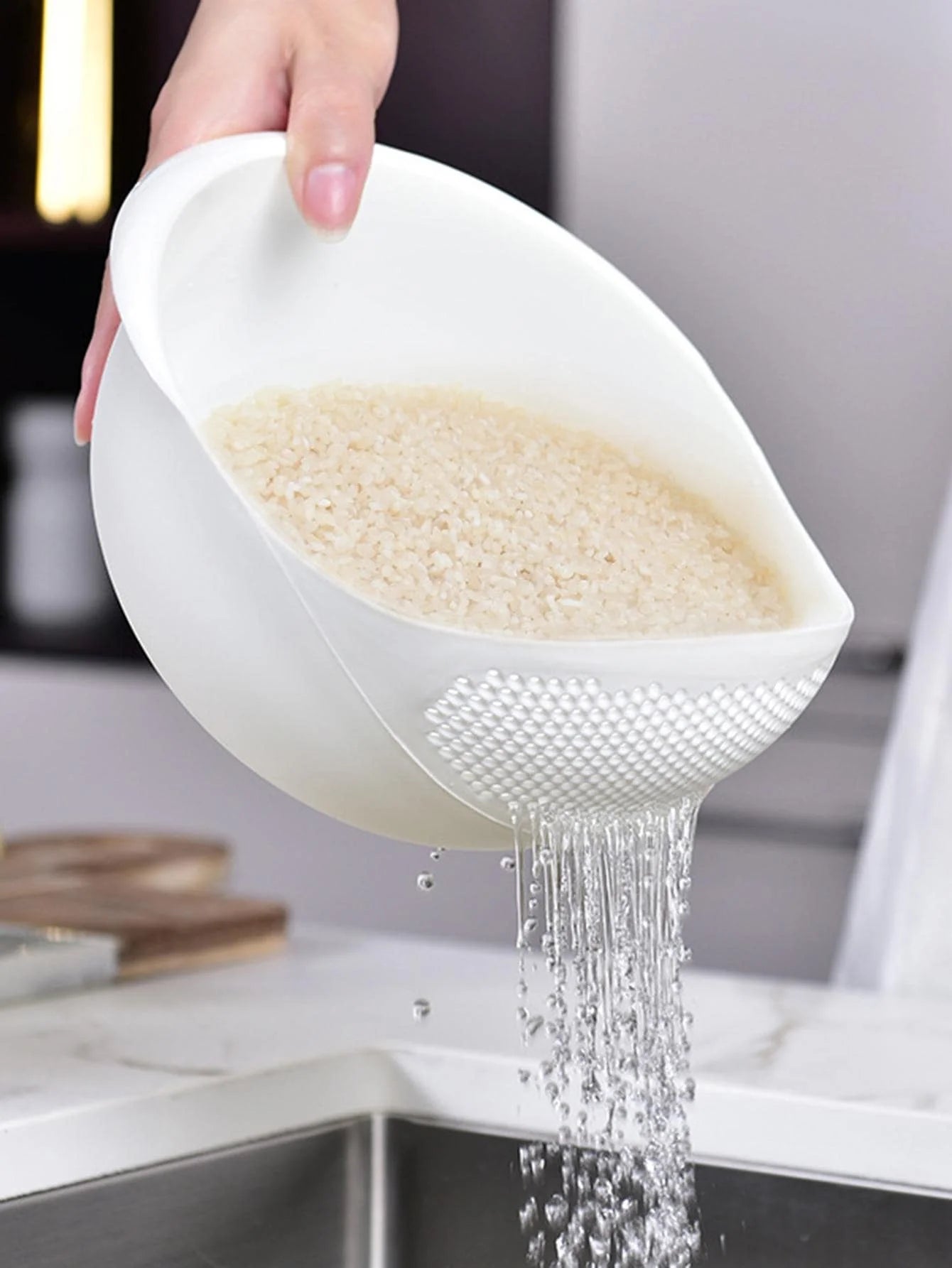 Colander Rice Bowl Drain Basket Fruit Bowl Washing Drain