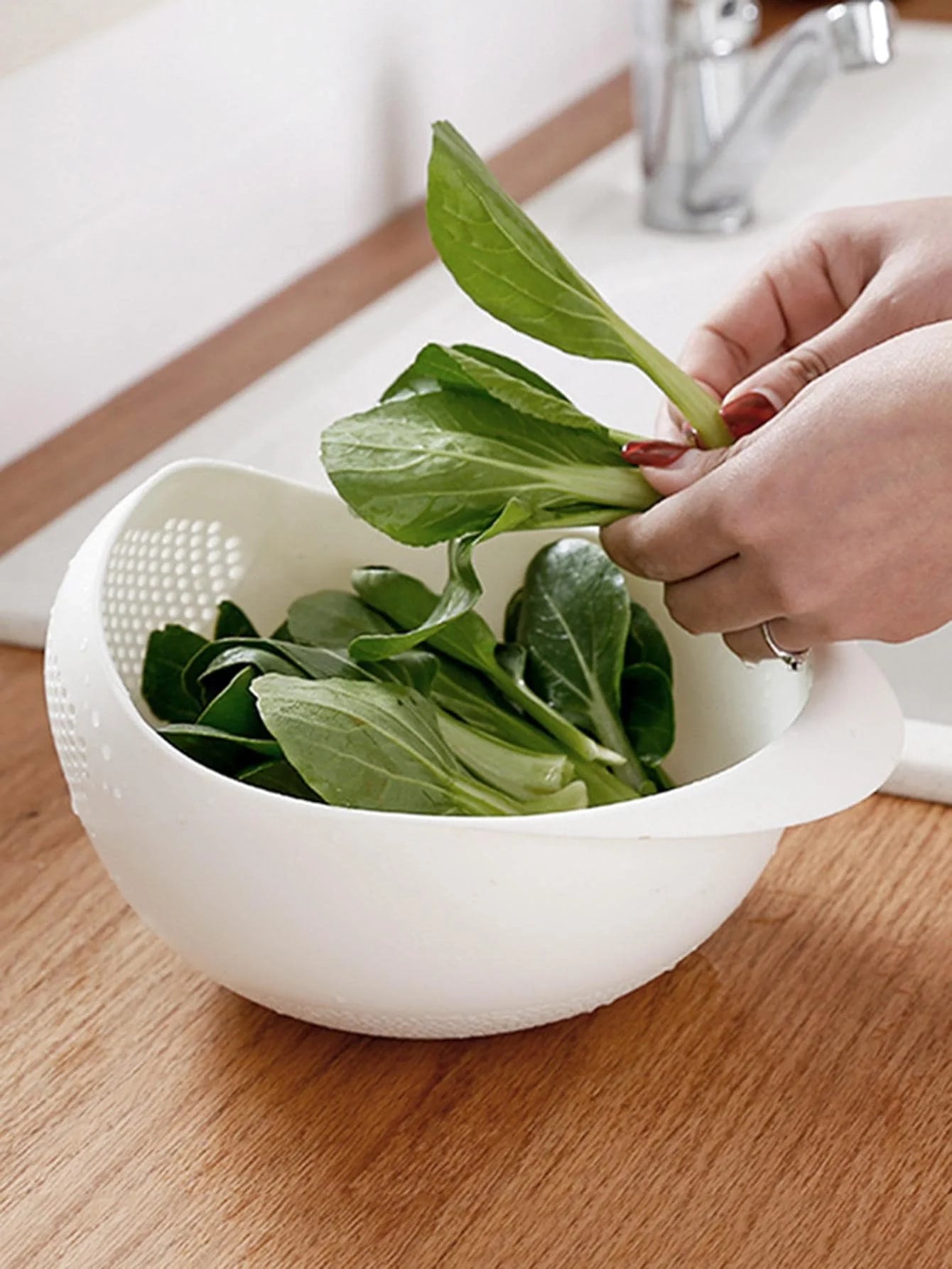 Colander Rice Bowl Drain Basket Fruit Bowl Washing Drain