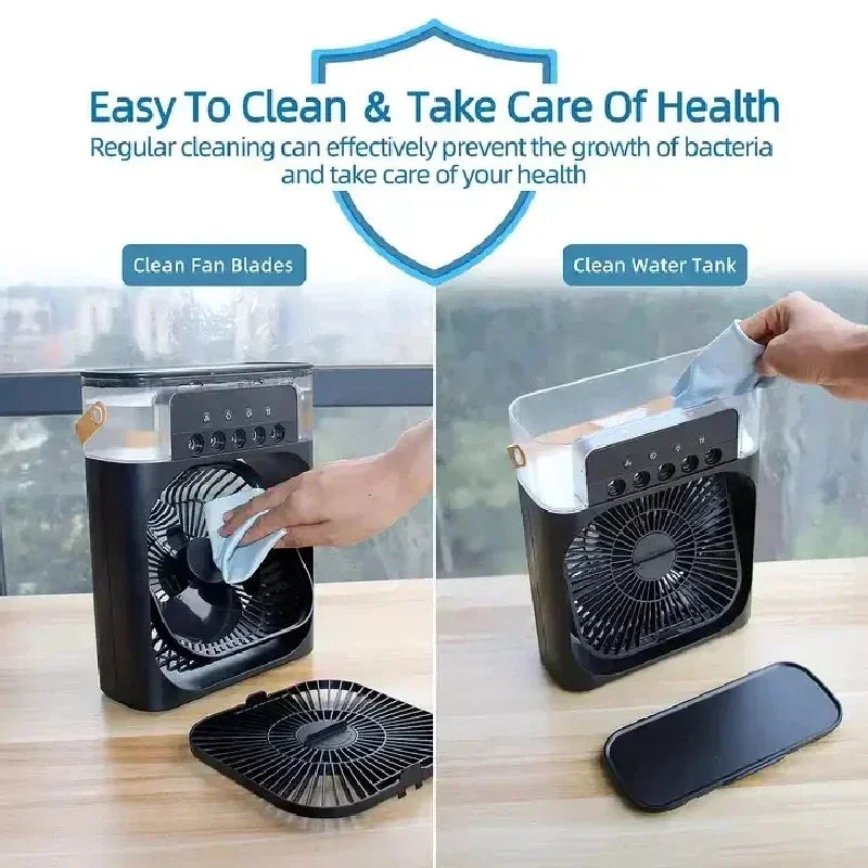 Household air humidifier, portable fan, air conditioner,